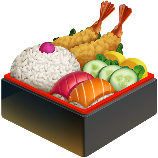 bento box as rendered by Twitter Emoji Stickers