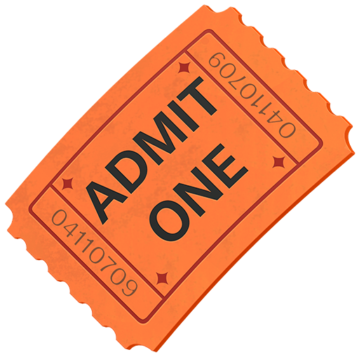 admission tickets as rendered by Twitter Emoji Stickers