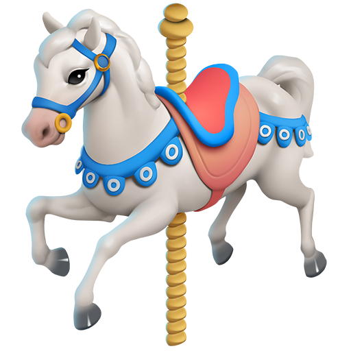 carousel horse as rendered by Twitter Emoji Stickers