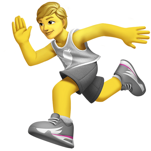 person running as rendered by Twitter Emoji Stickers