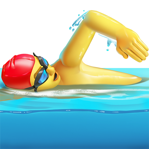 man swimming as rendered by Twitter Emoji Stickers