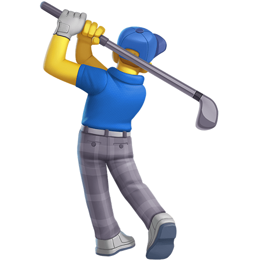 man golfing as rendered by Twitter Emoji Stickers