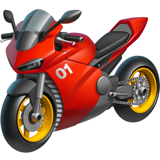 motorcycle as rendered by Twitter Emoji Stickers