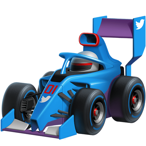 racing car as rendered by Twitter Emoji Stickers