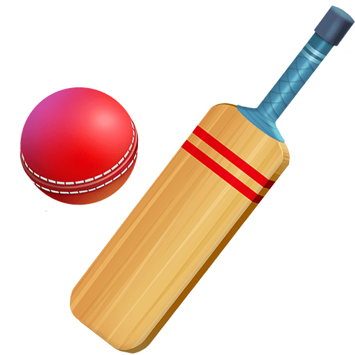 cricket game as rendered by Twitter Emoji Stickers