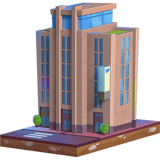 office building as rendered by Twitter Emoji Stickers