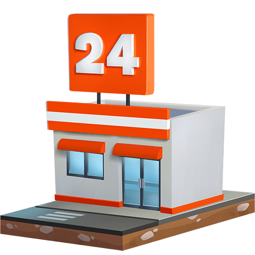 Minimarkt as rendered by Twitter Emoji Stickers