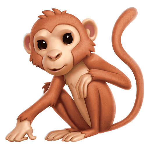Monkey as drawn by Twitter Emoji Stickers in 13.1
