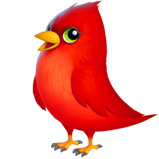 Vogel as rendered by Twitter Emoji Stickers