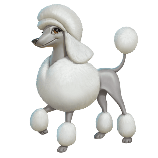poodle as rendered by Twitter Emoji Stickers