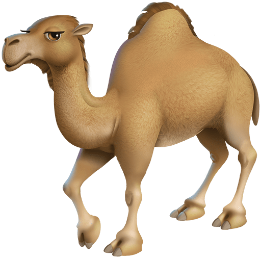ラクダ as rendered by Twitter Emoji Stickers