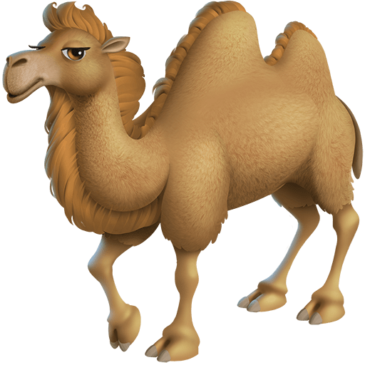 two-hump camel as rendered by Twitter Emoji Stickers