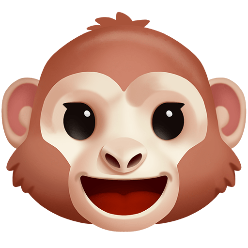 cara de mono as rendered by Twitter Emoji Stickers