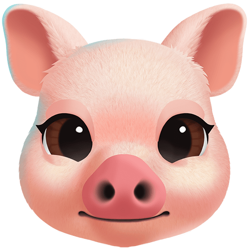 muso di maiale as rendered by Twitter Emoji Stickers