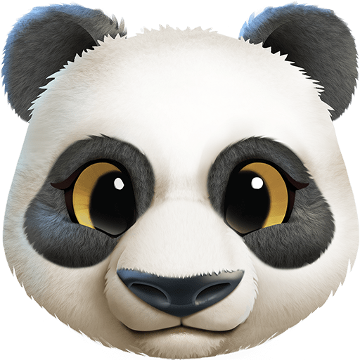 rosto de panda as rendered by Twitter Emoji Stickers