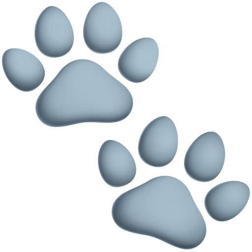 paw prints as rendered by Twitter Emoji Stickers