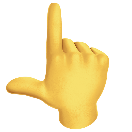 backhand index pointing up as rendered by Twitter Emoji Stickers