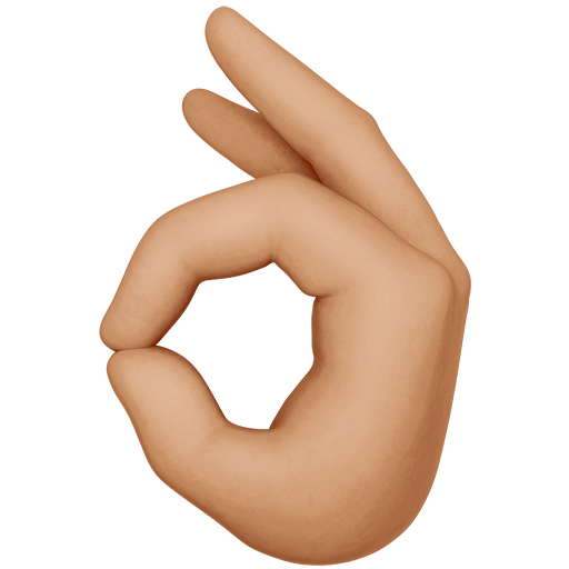 OK hand: medium skin tone as rendered by Twitter Emoji Stickers