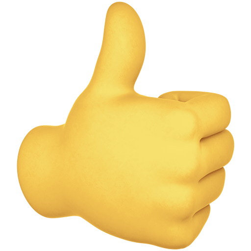 pouce vers le haut as rendered by Twitter Emoji Stickers