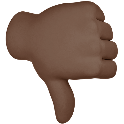 thumbs down: dark skin tone as rendered by Twitter Emoji Stickers