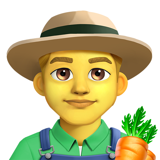 man farmer as rendered by Twitter Emoji Stickers