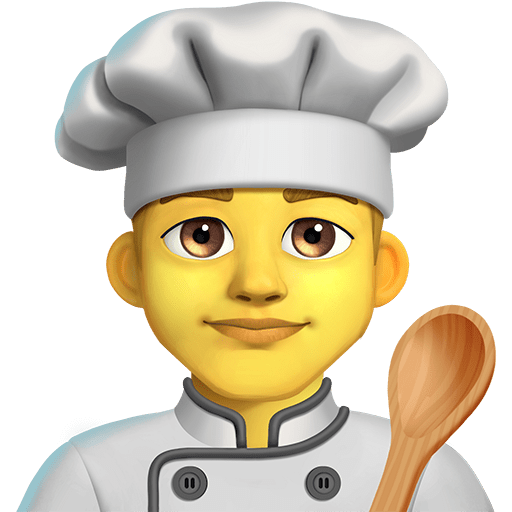 man cook as rendered by Twitter Emoji Stickers