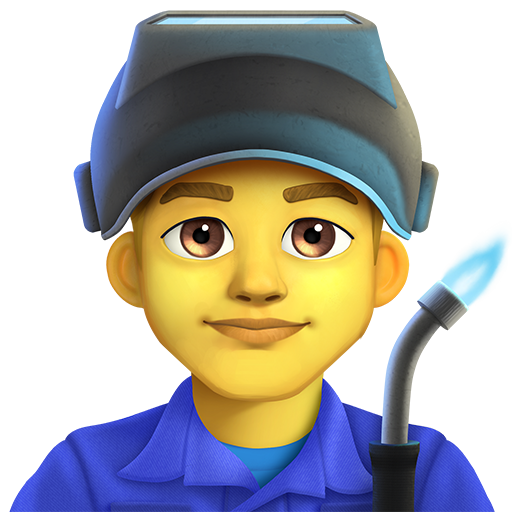 man factory worker as rendered by Twitter Emoji Stickers
