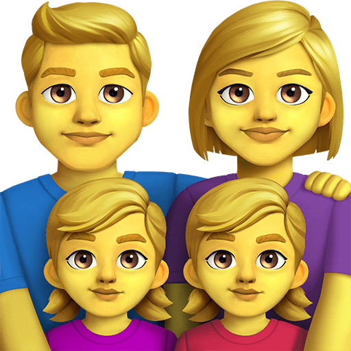 family: man, woman, girl, girl as rendered by Twitter Emoji Stickers