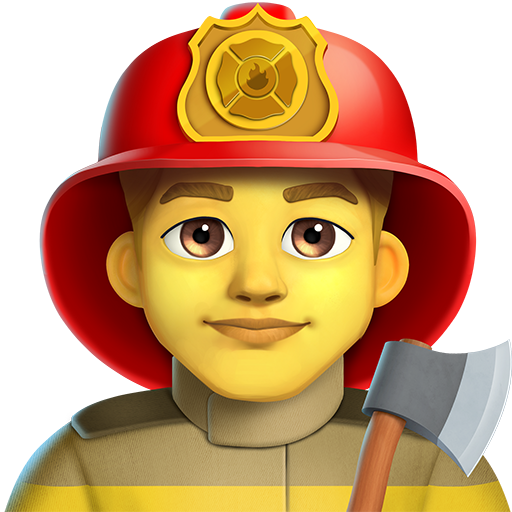 man firefighter as rendered by Twitter Emoji Stickers