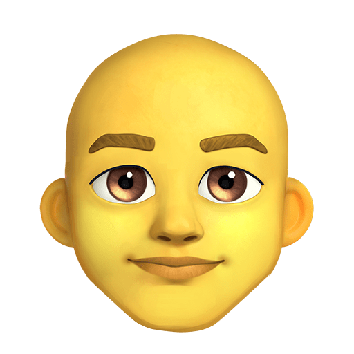 man: bald as rendered by Twitter Emoji Stickers