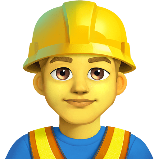 man construction worker as rendered by Twitter Emoji Stickers