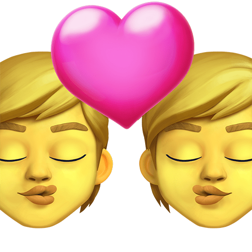 kiss as rendered by Twitter Emoji Stickers