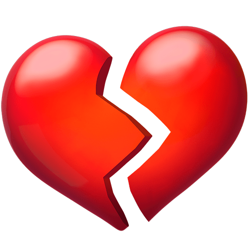 cuore infranto as rendered by Twitter Emoji Stickers