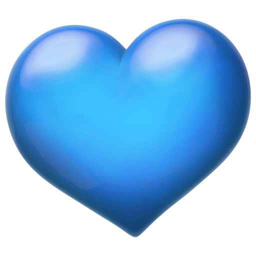 cuore blu as rendered by Twitter Emoji Stickers