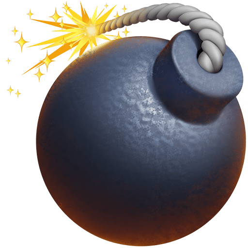 bomb as rendered by Twitter Emoji Stickers
