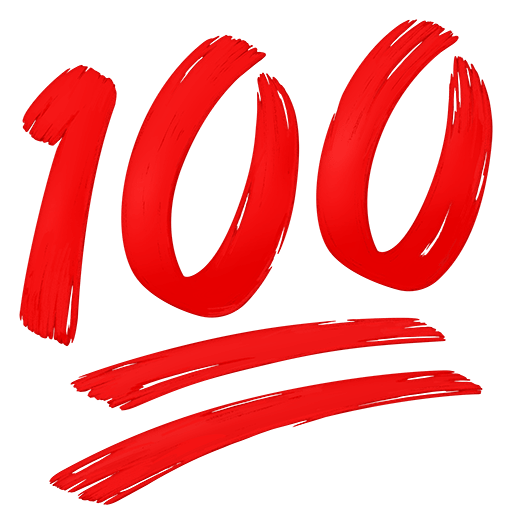 Hundred Points as drawn by Twitter Emoji Stickers in 13.1