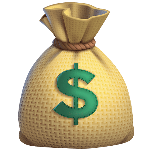 money bag as rendered by Twitter Emoji Stickers
