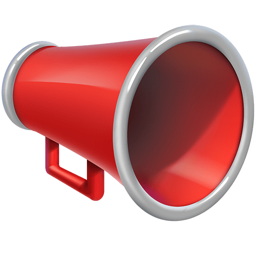 megafono as rendered by Twitter Emoji Stickers