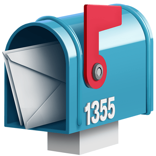 open mailbox with raised flag as rendered by Twitter Emoji Stickers