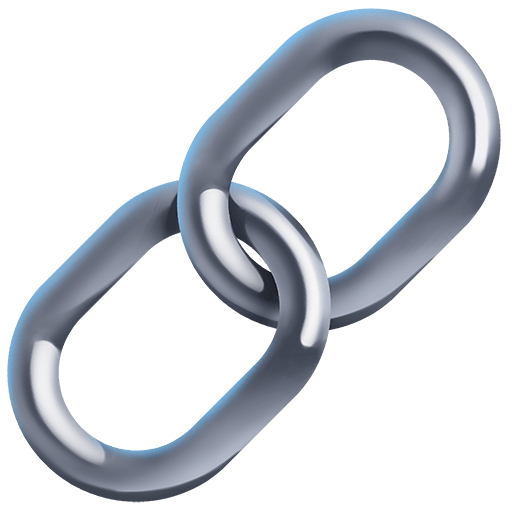 Linksymbol as rendered by Twitter Emoji Stickers