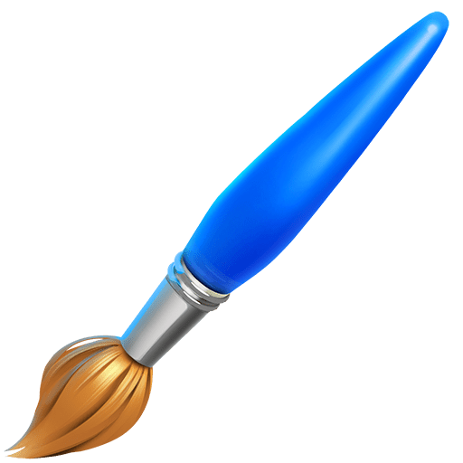 paintbrush as rendered by Twitter Emoji Stickers