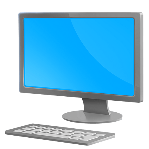 desktop computer as rendered by Twitter Emoji Stickers