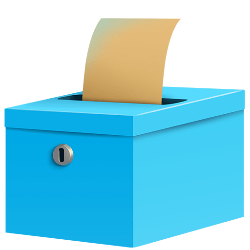 ballot box with ballot as rendered by Twitter Emoji Stickers