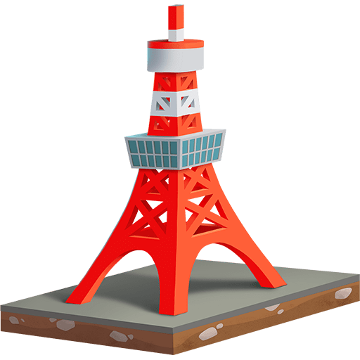 Torre di Tokyo as rendered by Twitter Emoji Stickers