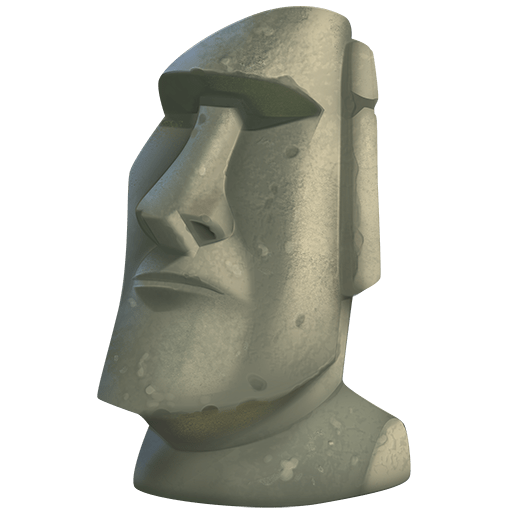 Moai as rendered by Twitter Emoji Stickers