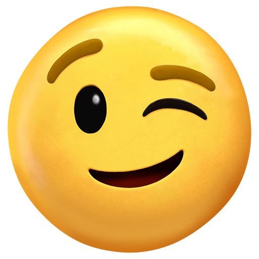 zwinkerndes Gesicht as rendered by Twitter Emoji Stickers
