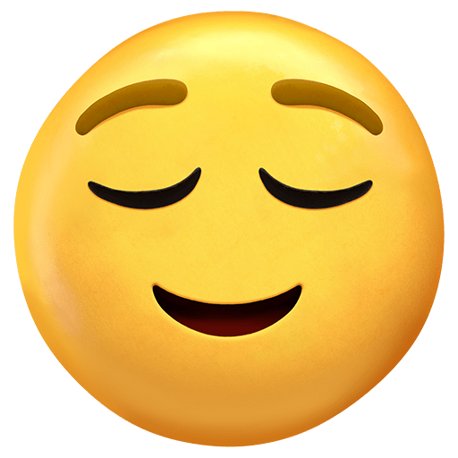 ほっとした顔 as rendered by Twitter Emoji Stickers