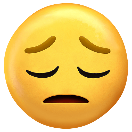 Pensive Face as drawn by Twitter Emoji Stickers in 13.1