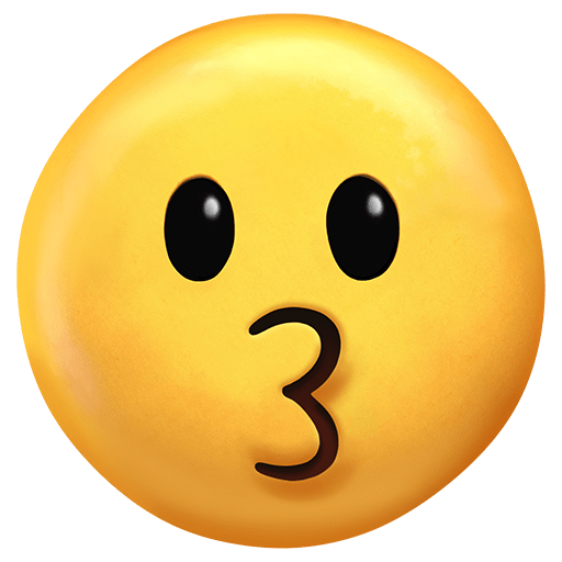 faccina che bacia as rendered by Twitter Emoji Stickers