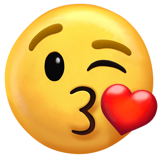 face blowing a kiss as rendered by Twitter Emoji Stickers